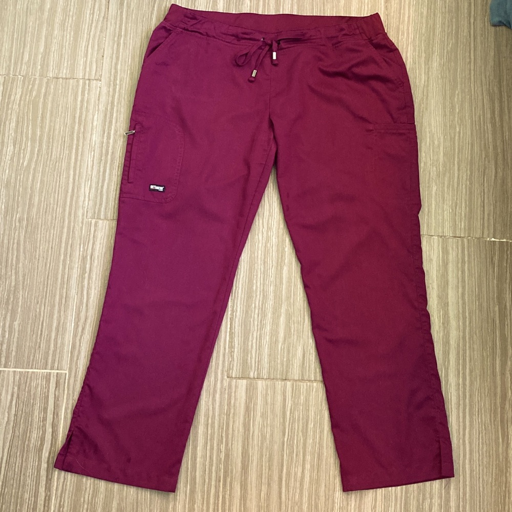 XLP ‘Wine’ Grey’s Anatomy Mia style Scrub Pants 4277
